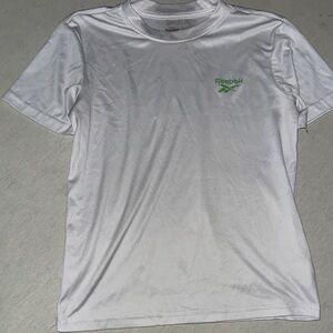 Kids Size Medium Reebok Rashguard White Tee with Green Logo